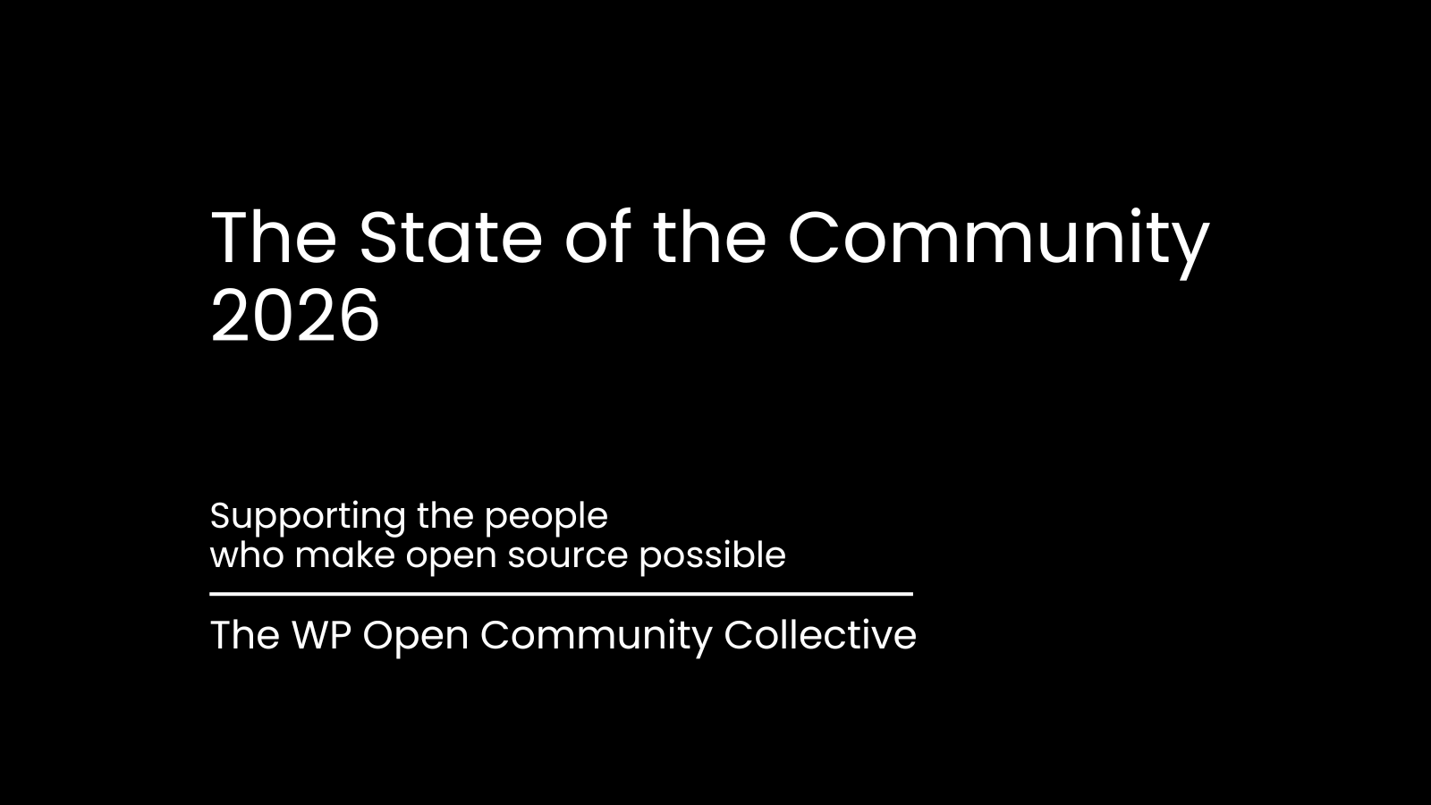 Press Release: The WP Open Community Collective Releases State of the Community 2026 Report